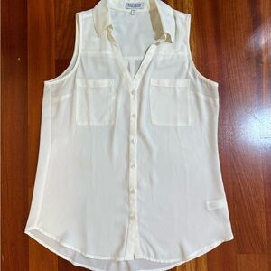 Express Ivory Sleeveless Blouse, Sz S